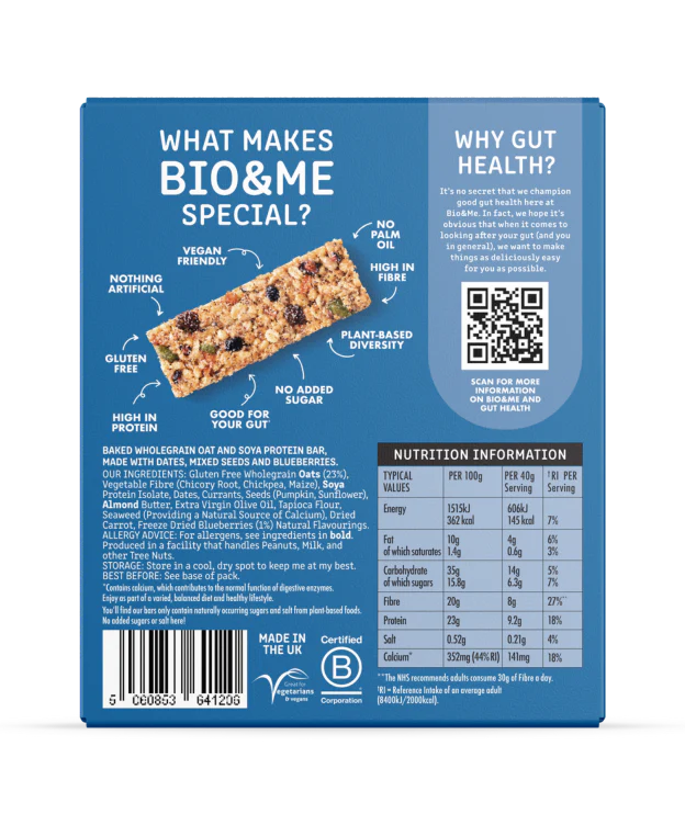 BLUEBERRY FIBRE+PROTEIN BAR (18x40g) - Image 3