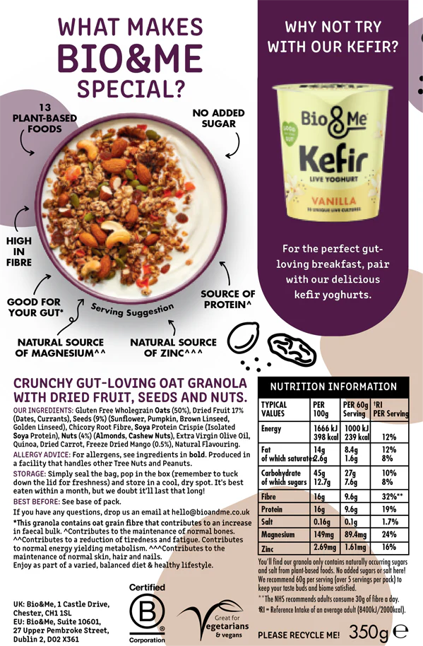FRUIT & NUT GLUTEN FREE GRANOLA (350g) - Image 3